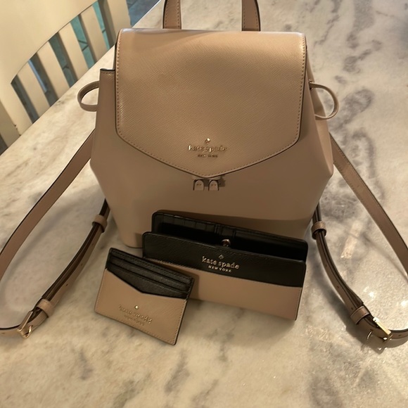 kate spade Handbags - Kate Spade 3 pc set, backpack with wallet and card holder